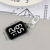 Mini Square Digital Pocket Watch Keychain – Portable Electronic Watch for Men, Birthday Gift
