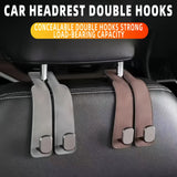 Universal 2-Hook Car Seat Back Organizer – Hidden Double Hook Storage Holder