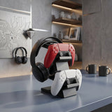 2-in-1 Gaming Controller Stand & Headphone Holder – Desktop Gaming Organizer for PS5 Xbox PC