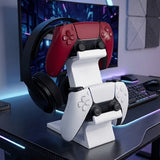 2-in-1 Gaming Controller Stand & Headphone Holder – Desktop Gaming Organizer for PS5 Xbox PC