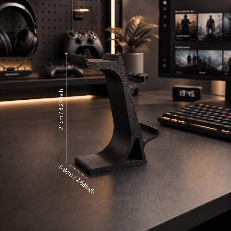 2-in-1 Gaming Controller Stand & Headphone Holder – Desktop Gaming Organizer for PS5 Xbox PC