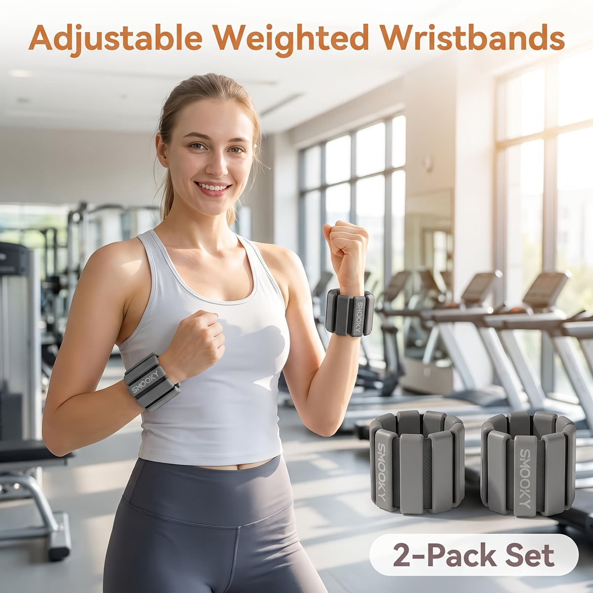 2PCS Adjustable Weighted Wrist & Ankle Bands – Invisible Non-Slip Strength Training Weights