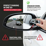 4-Piece Blind Spot Mirror Set – 360° Adjustable HD Car Side Mirrors for Safer Driving