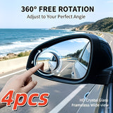 4-Piece Blind Spot Mirror Set – 360° Adjustable HD Car Side Mirrors for Safer Driving