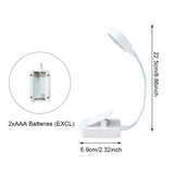 LED Clip On Book Light Portable Reading Light Battery Powered 3 Color Eye Protection