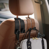 Universal 2-Hook Car Seat Back Organizer – Hidden Double Hook Storage Holder