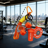 Fitness Gym Keychain Set – Mini Barbell & Dumbbell Backpack Charm with Water Bottle