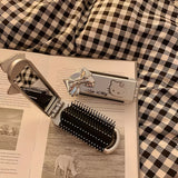 Mini Hair Brush with Mirror – Portable Compact Detangling Brush for Travel & Daily Use