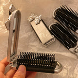 Mini Hair Brush with Mirror – Portable Compact Detangling Brush for Travel & Daily Use