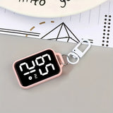 Mini Square Digital Pocket Watch Keychain – Portable Electronic Watch for Men, Birthday Gift
