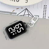 Mini Square Digital Pocket Watch Keychain – Portable Electronic Watch for Men, Birthday Gift