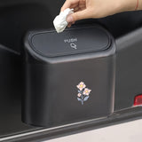 Pink Floral Car Trash Bin & Storage Box – Hanging Covered Car Organiser